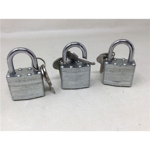 Lot of 3 Locks and Keys