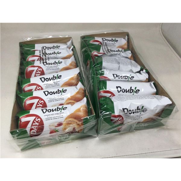 7 Days Double Croissant with Vanilla and Strawberry Fillings (2 x 6)