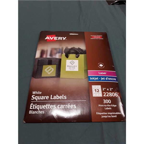 Avery White Square Labels for Laser inkjet printers