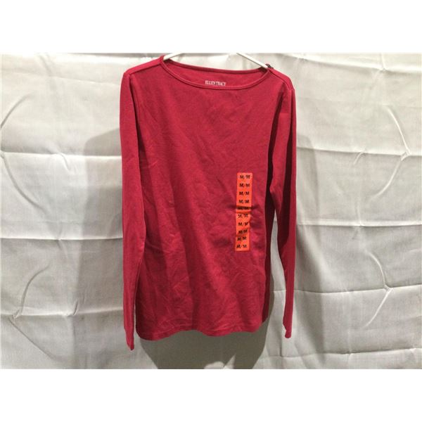 Ellen Tracy Long Sleeve Top (M) red