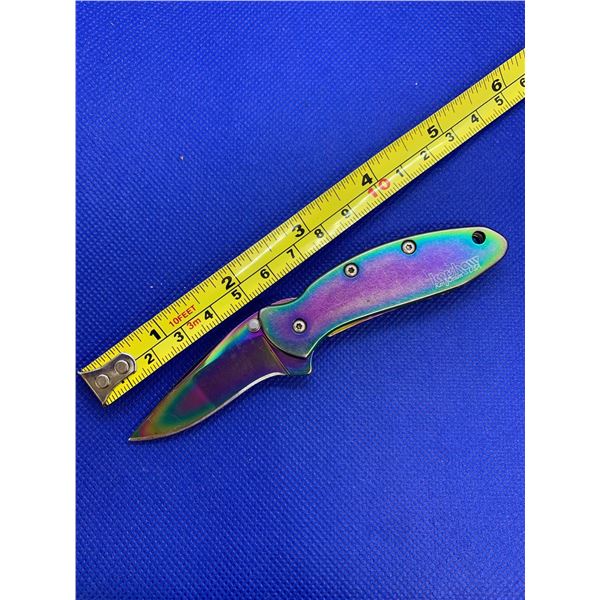 Kershaw folding pocket knife with clip.