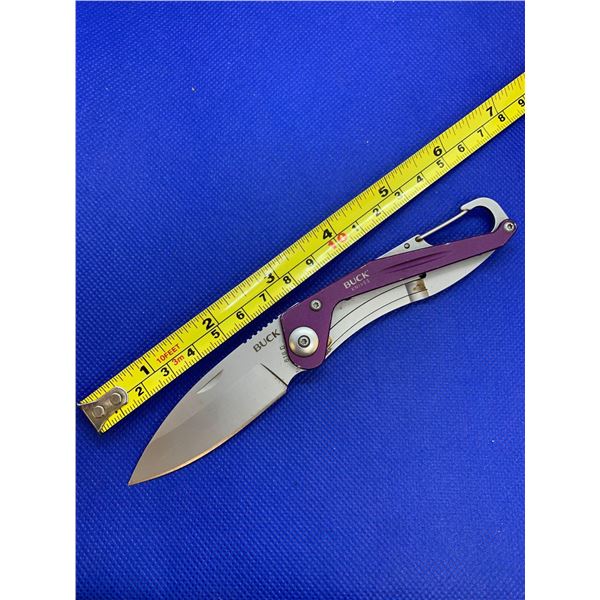 Buck folding pocket knife with clips.