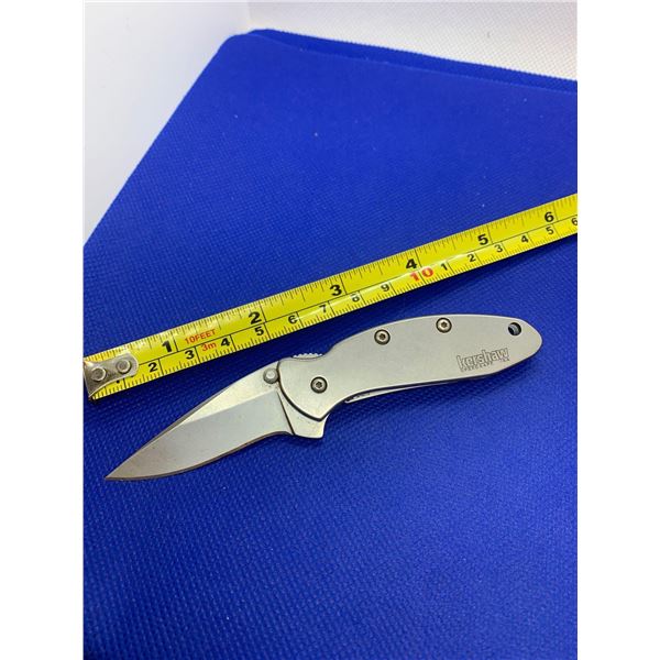Kershaw folding pocket knife with clip.