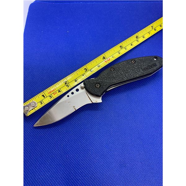 Kershaw folding pocket knife with clip.