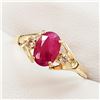 Image 1 : 10K Yellow Gold Burmese Ruby(0.8ct) Diamond(0.07ct) Claw Set, 1 Very Intense Red Ruby, 2 Diamonds(Si