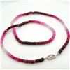 Image 2 : 10K White Gold Ruby And White Sapphire(17.52ct) 10K White Gold Fish Hook Clasp, Hand Assembled 219 B