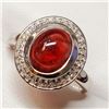 Image 1 : Silver Garnet And White Topaz(4.2ct) Ring (~weight 5.1g), Suggested Retail Value $300