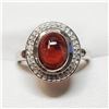 Image 2 : Silver Garnet And White Topaz(4.2ct) Ring (~weight 5.1g), Suggested Retail Value $300