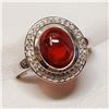 Image 3 : Silver Garnet And White Topaz(4.2ct) Ring (~weight 5.1g), Suggested Retail Value $300