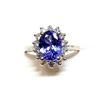 Image 1 : 10K White Gold Tanzanite(1.2ct) Diamond(0.49ct) Claw Set,1 Very Intense Blue With Purplish Overtone 