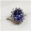 Image 3 : 10K White Gold Tanzanite(1.2ct) Diamond(0.49ct) Claw Set,1 Very Intense Blue With Purplish Overtone 