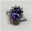 Image 4 : 10K White Gold Tanzanite(1.2ct) Diamond(0.49ct) Claw Set,1 Very Intense Blue With Purplish Overtone 