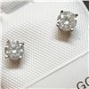 Image 1 : 14K White Gold 2 Diamond(0.5ct) Studs, 2 Basket Set Diamonds(G-H, I1-I2) Earrings (~weight 0.57g), M