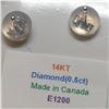 Image 2 : 14K White Gold 2 Diamond(0.5ct) Studs, 2 Basket Set Diamonds(G-H, I1-I2) Earrings (~weight 0.57g), M