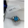Image 3 : Ladies Size 7.5 Blue Zircon Oval Cut Solitaire Gemstone Ring