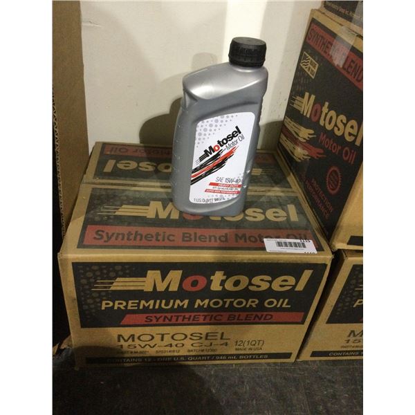 Case of Motosel Synthetic Blend Premium 15W-40 Motor Oil (12 x 946mL)