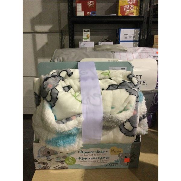 Ultimate Sherpa Kids Blanket and Cushion Set