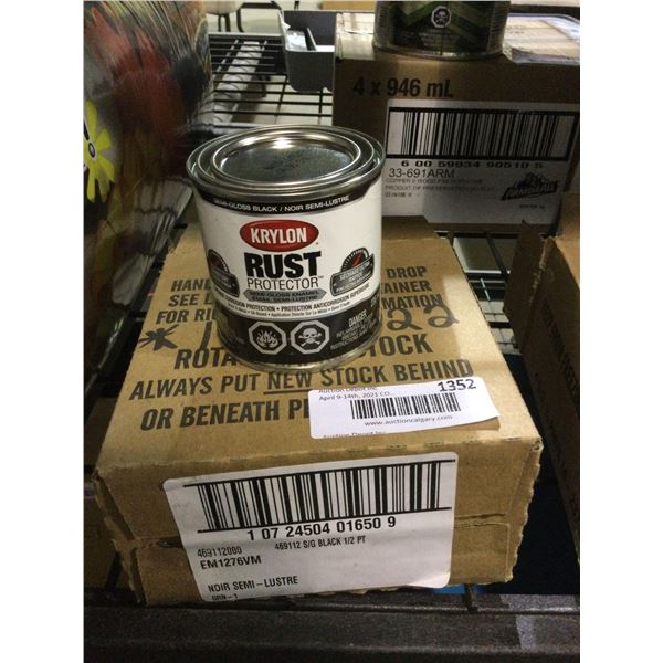 Case of Krylon Rust Protector Semi-Gloss Black Enamel (4 x 236mL)