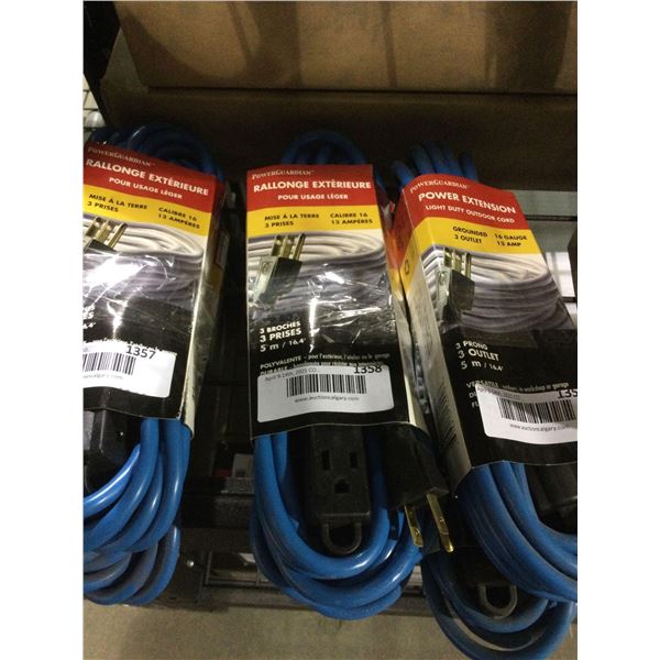 Power Guardian 5m Power Extension Light Duty Outdoor Cord Lot of 2