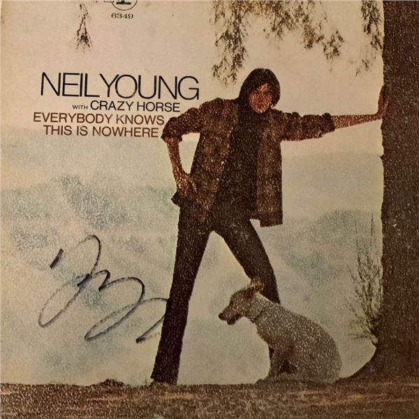 Signed Neil Young Everybody Knows This Is Nowhere Album Cover