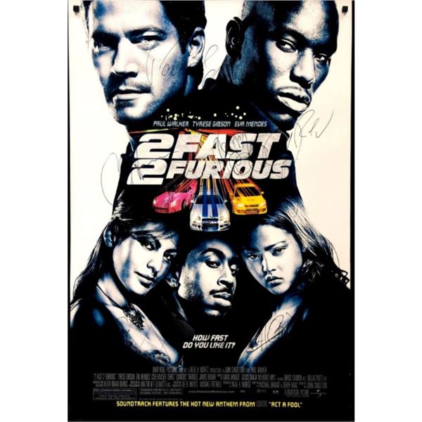 Signed 2Fast 2Furious Movie Poster