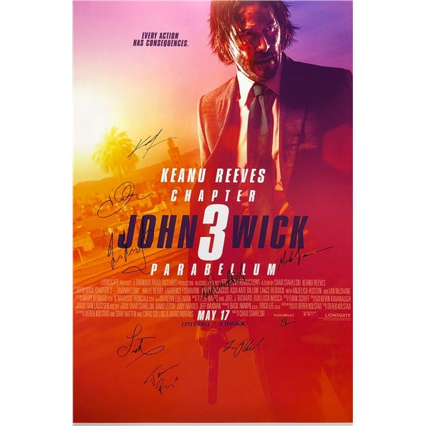 John Wick 3 Poster Keanu Reeves Autographed Signed