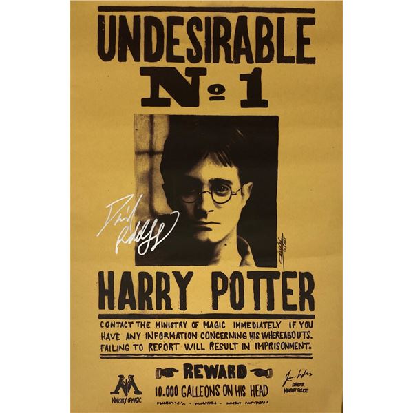 Harry Potter Daniel Radcliffe Poster Signed
