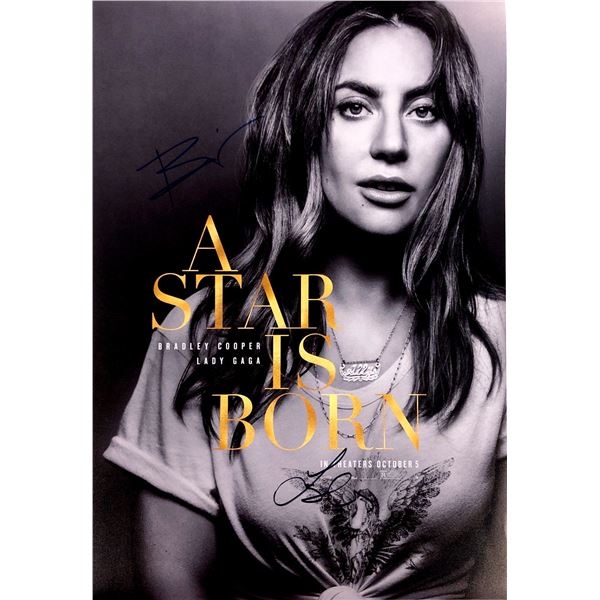 Lady Gaga Bradley Cooper Autograph Signed A Star is Born Poster