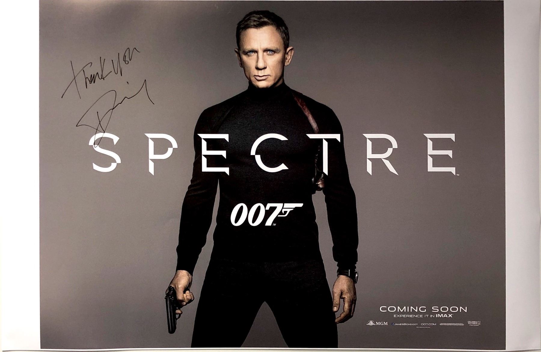 James Spector Daniel Craig Autograph Signed James Bond 007 Spector Poster