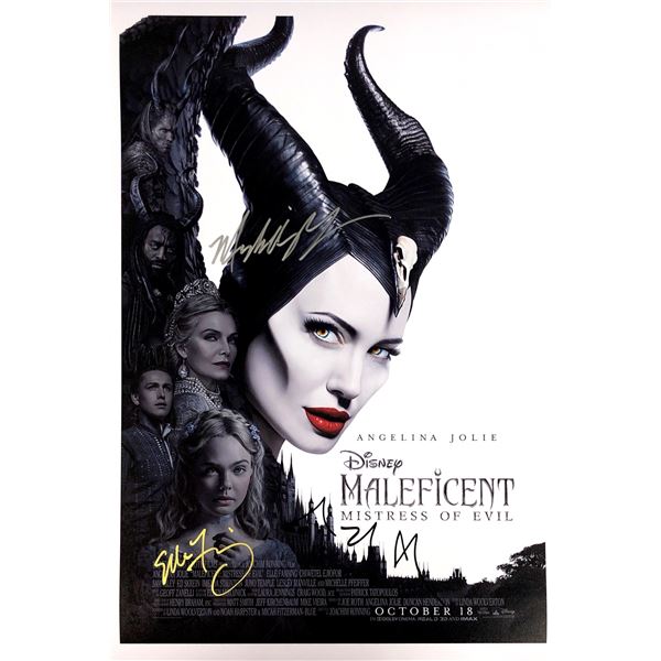 Michelle Pfeiffer Angelina Jolie Autograph Signed Maleficent Poster