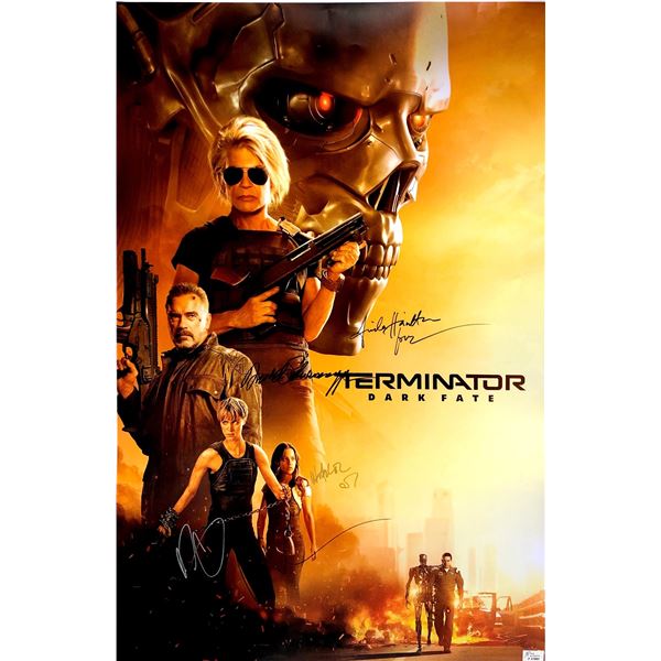 Autograph Signed Terminator Dark Fate Poster