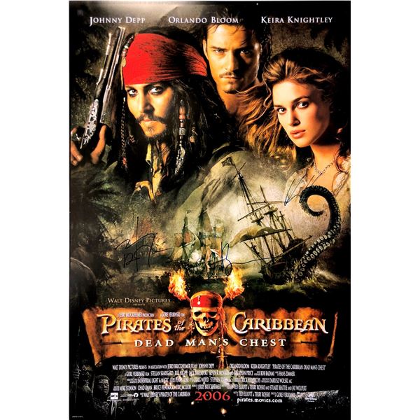 Autograph Signed Pirates of the Caribbean Poster