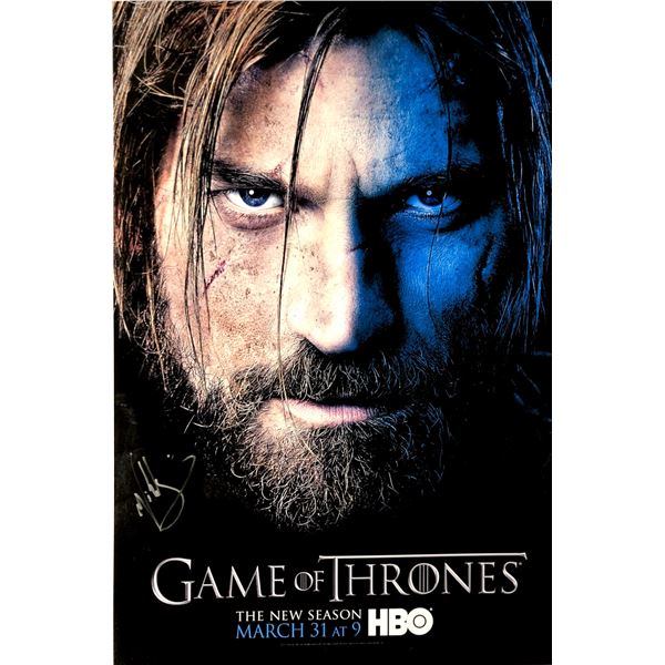 Autograph Signed Nikolaj Coster Game of Thrones Poster