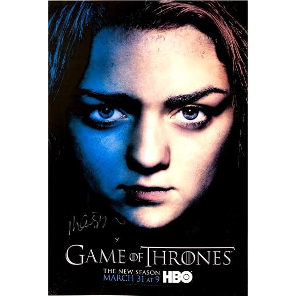 Autograph Signed Maisie Williams Game of Thrones Poster