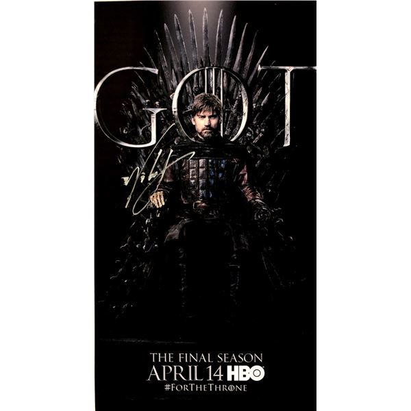 Autograph Signed Nikolaj Coster Game of Thrones Poster