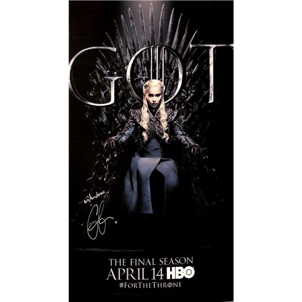 Autograph Signed Emilia Clarke Game of Thrones Poster
