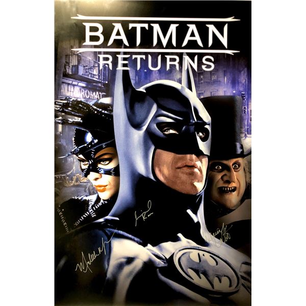 Autograph Signed Batman Returns Michael Keaton Poster