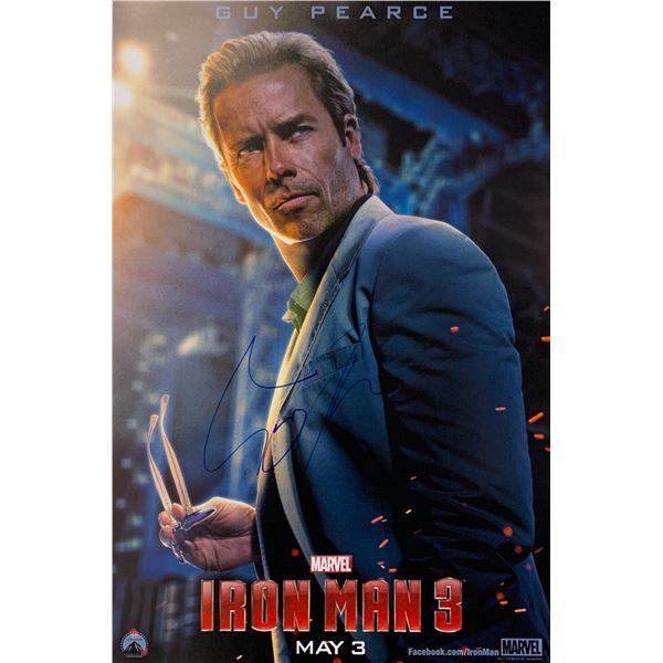 Guy Pearce Autograph Signed Iron Man 3 Poster