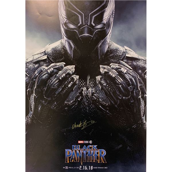 Chadwick Boseman Autograph Signed Black Panther Poster
