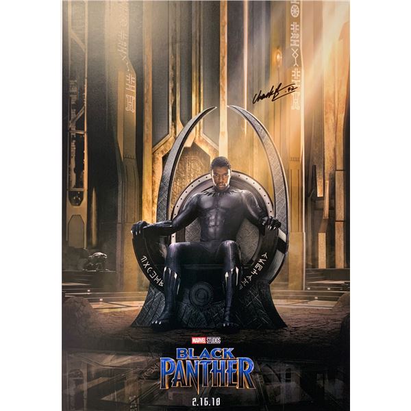 Chadwick Boseman Autograph Signed Black Panther Poster
