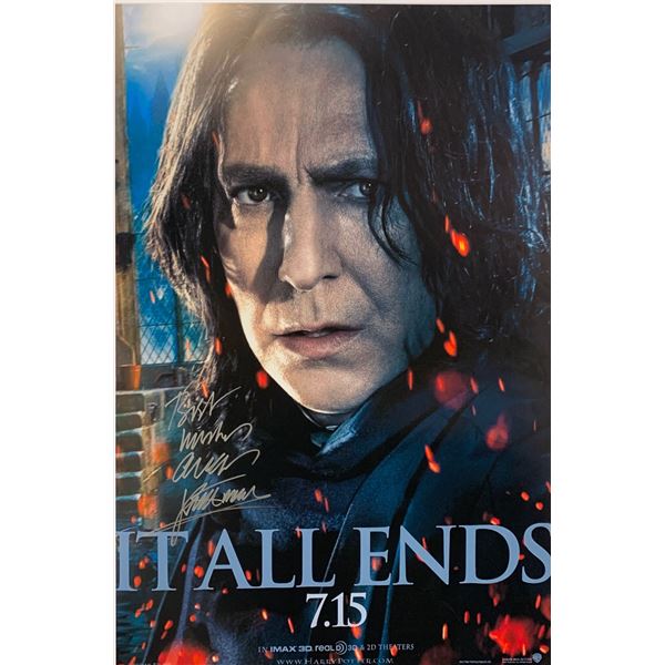 Alan Rickman Autograph Signed Harry Potter Poster