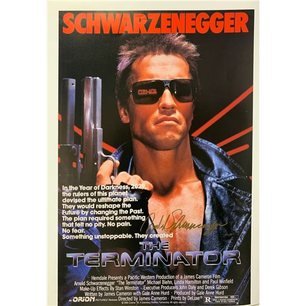 Arnold Schwarzenegger Autograph Signed Terminator Poster