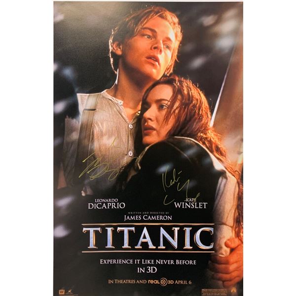 Leonardo DiCarpio Autograph Signed Titanic Poster