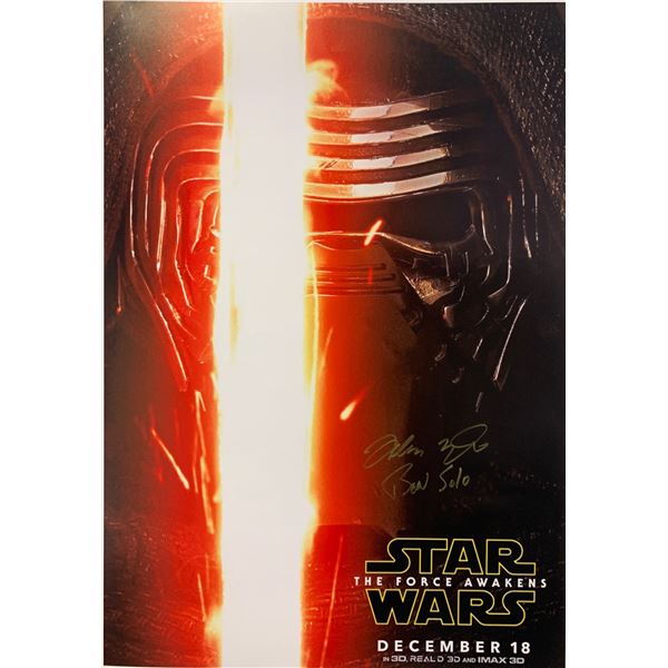 Adam Driver Autograph Signed Star Wars Force Awaken Poster