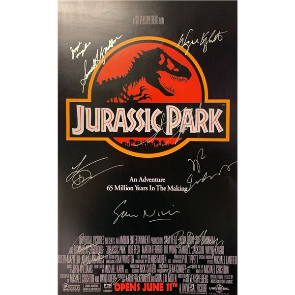 Autograph Signed Jurassic Park Poster