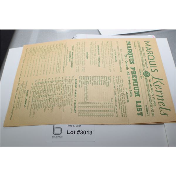 MARQUIS SASKATCHEWAN GROCERY CATALOG 1939