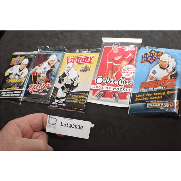 2008-09   SEALED HOCKEY CARDS PACKS X 5