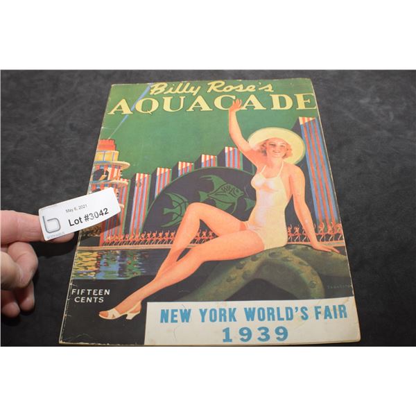 1939 AQUACADE MAGAZINE , RISQUE , PIN-UP , WORLDS FAIR