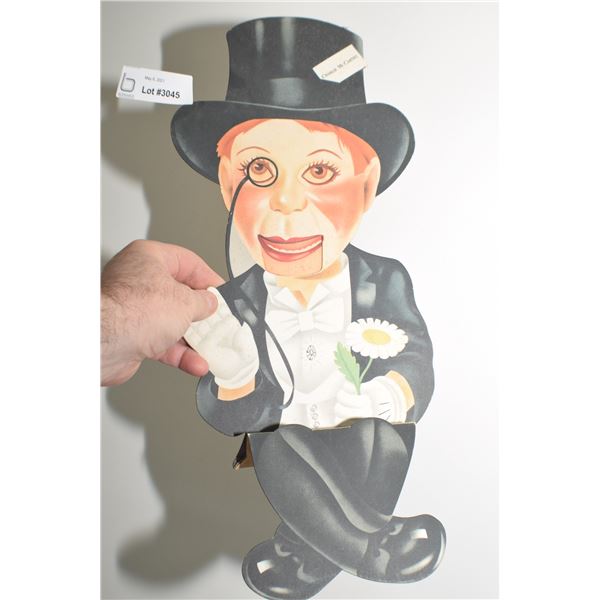 ANTIQUE CHARLIE McCARTHY CARDBOARD PUPPET