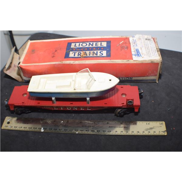 LIONEL TRAIN TOY POST WWII FLATCAR & BOAT 6801-75